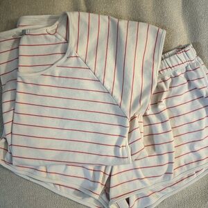 Lake Women’s Pajamas Set - Red and White